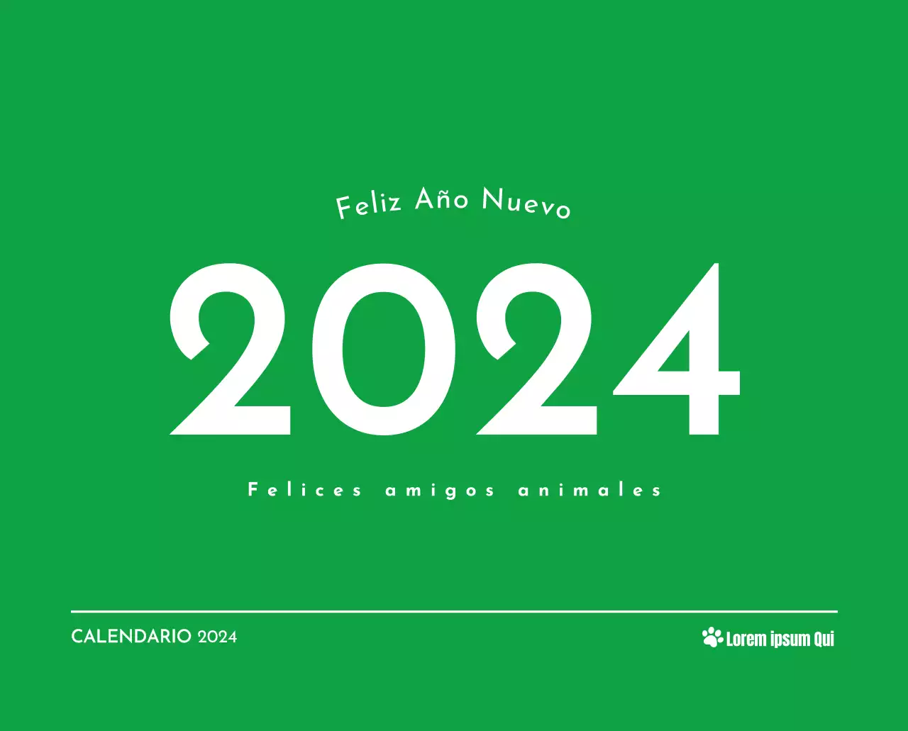 Un calendario con la imagen de un cachorro y un bonito mensaje en tonos verdes.