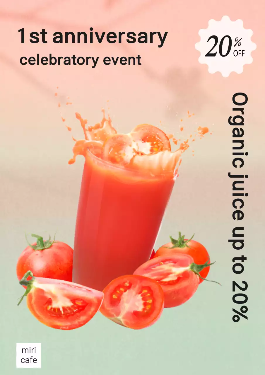 Coral Modern Juice Promotion Poster