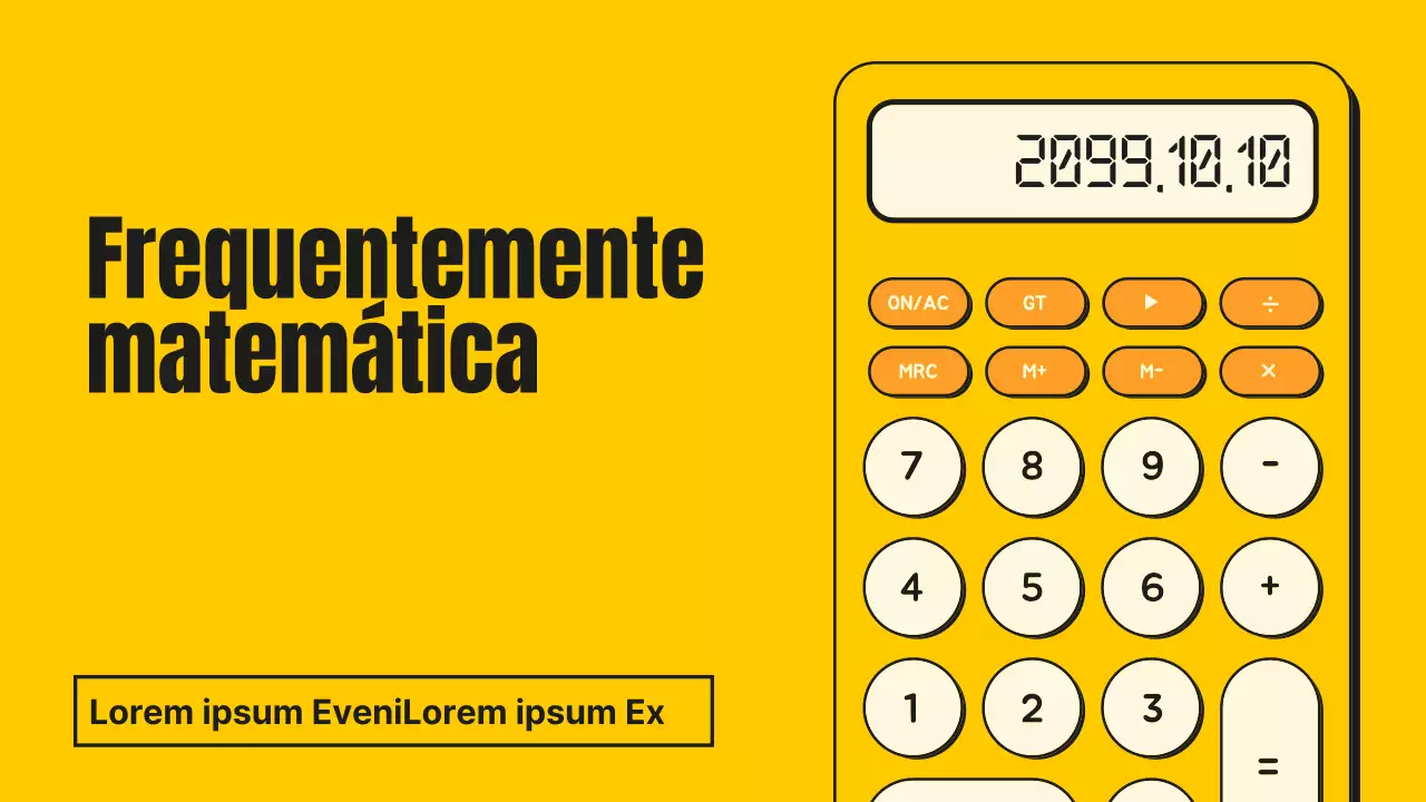 Aula de matemática com um conceito de calculadora amarela e cor de laranja
