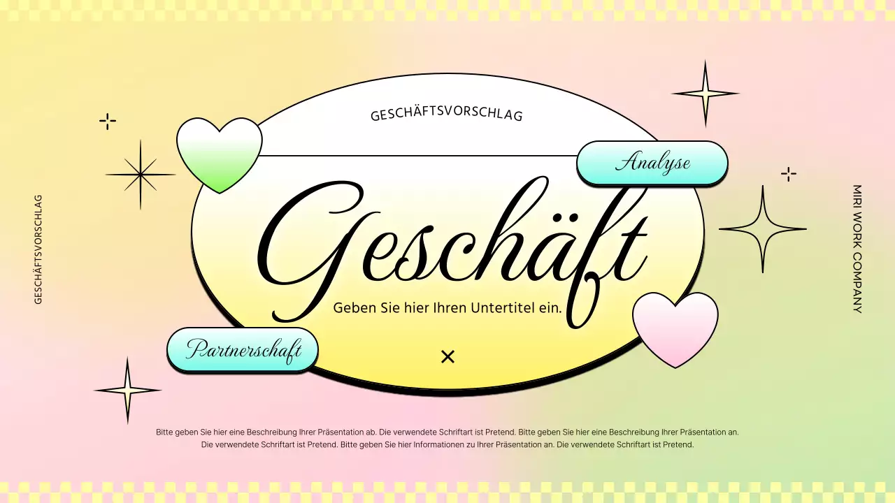 Trendige Geschäftsberichte in Rosa und Gelb