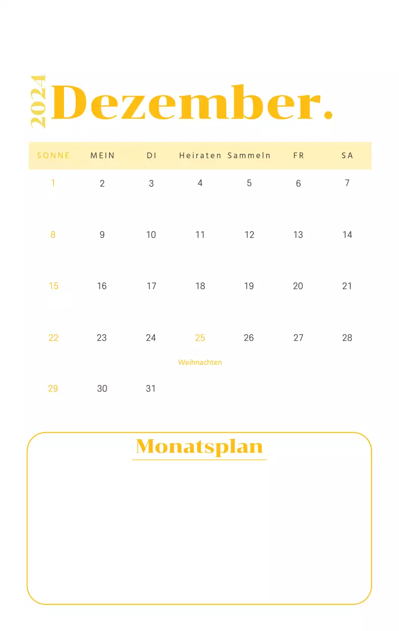 Kalender mit Jugendillustrationen auf gelbem und grünem Hintergrund