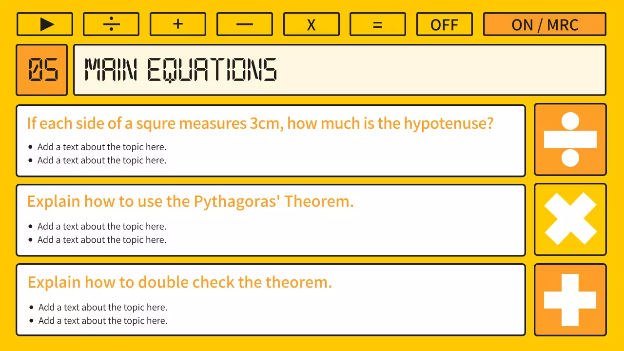 Yellow Retro Math Guide Presentation