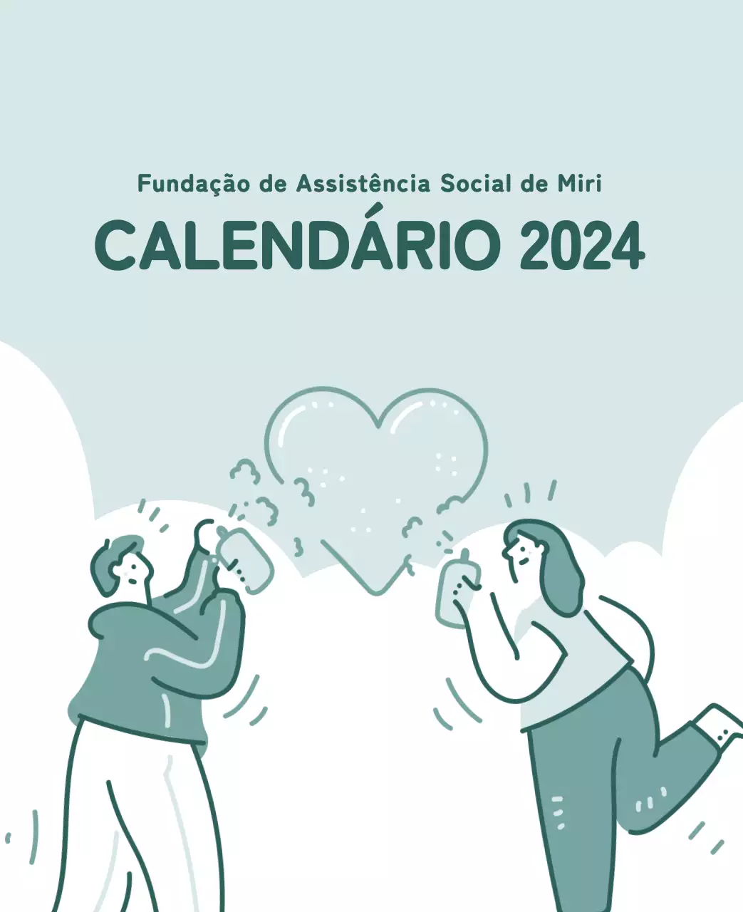 Um calendário com ilustrações coloridas e emotivas