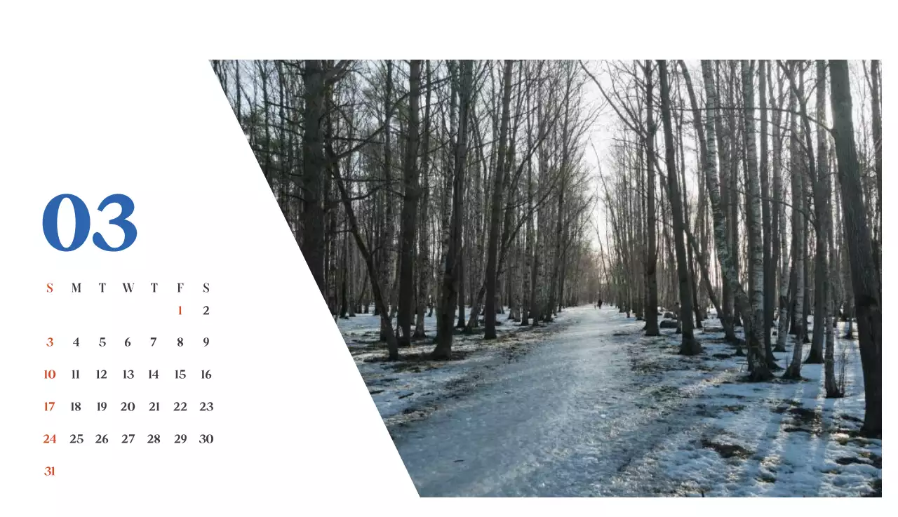 Krankenhauskalender mit saisonalen Landschaftsfotos