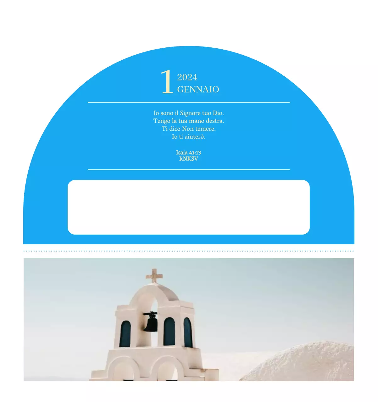 Calendario ecclesiastico blu di concezione moderna