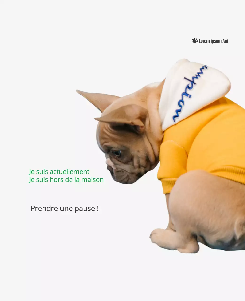Un calendrier avec la photo d'un chiot et un message mignon aux accents verts.
