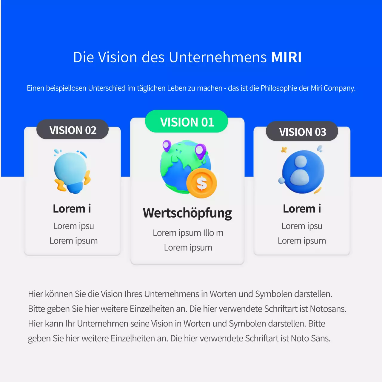 Ein einfaches blaues und grünes Unternehmensprofil