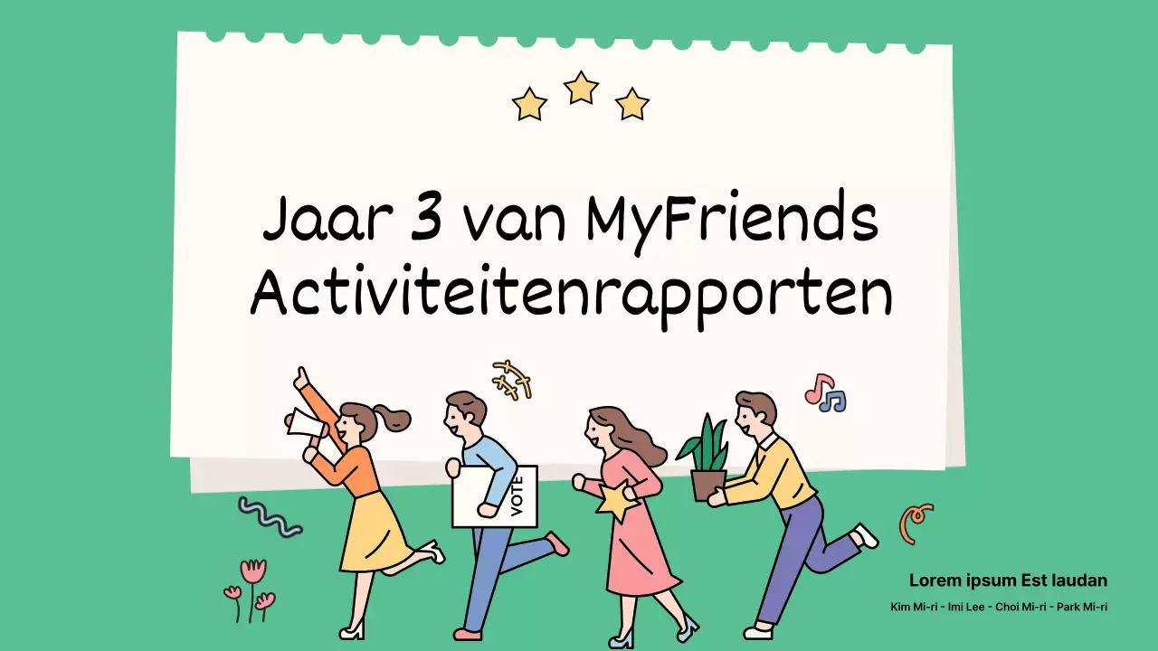  Kitscherige groene en gele verslagen van supportersactiviteiten