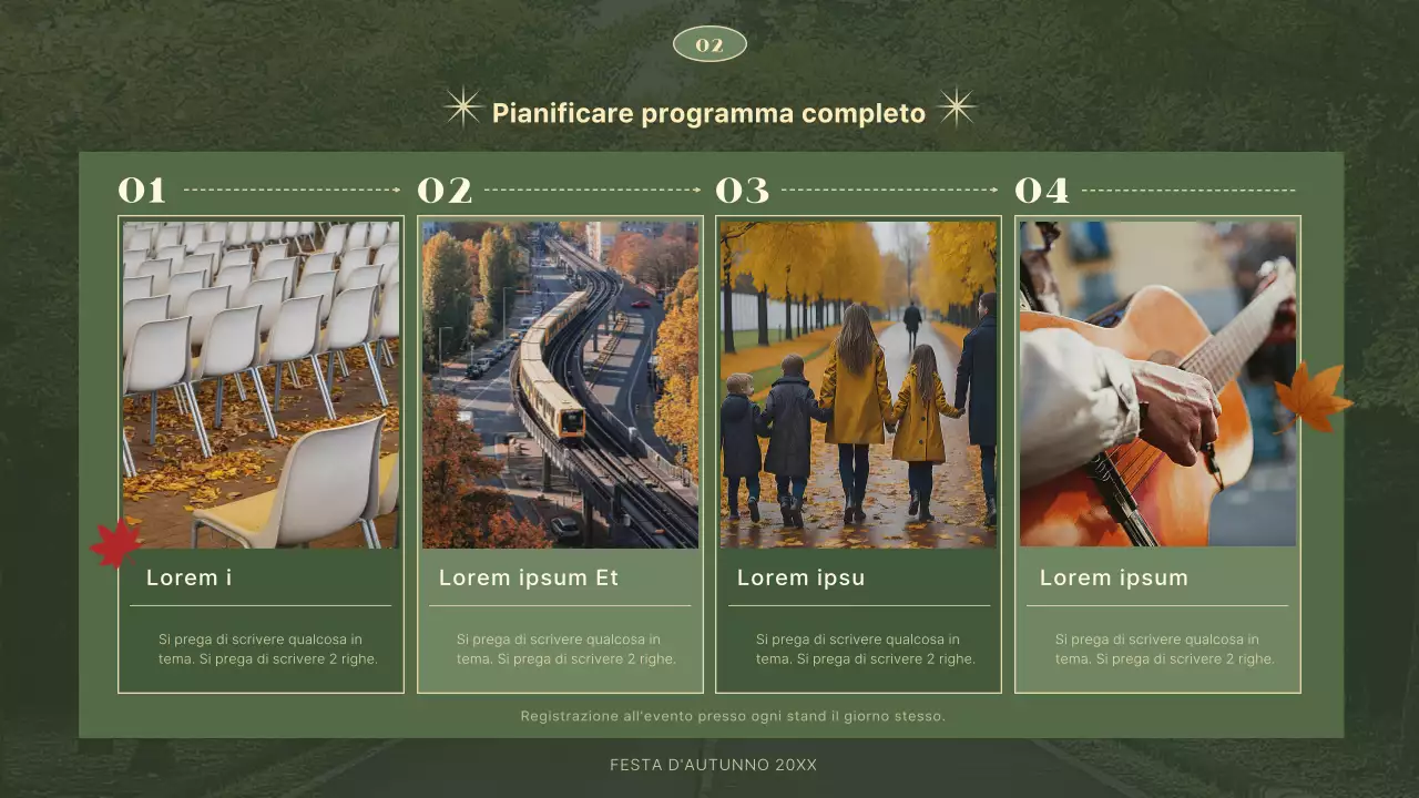 Un planner per le feste autunnali semplice e moderno in verde e beige