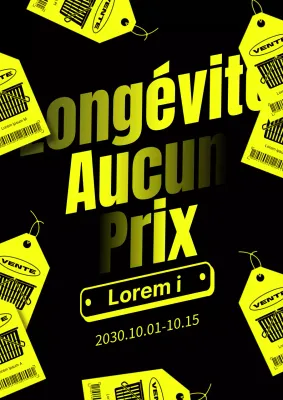 Pop-art, annonce de réduction en quantité limitée en jaune et noir