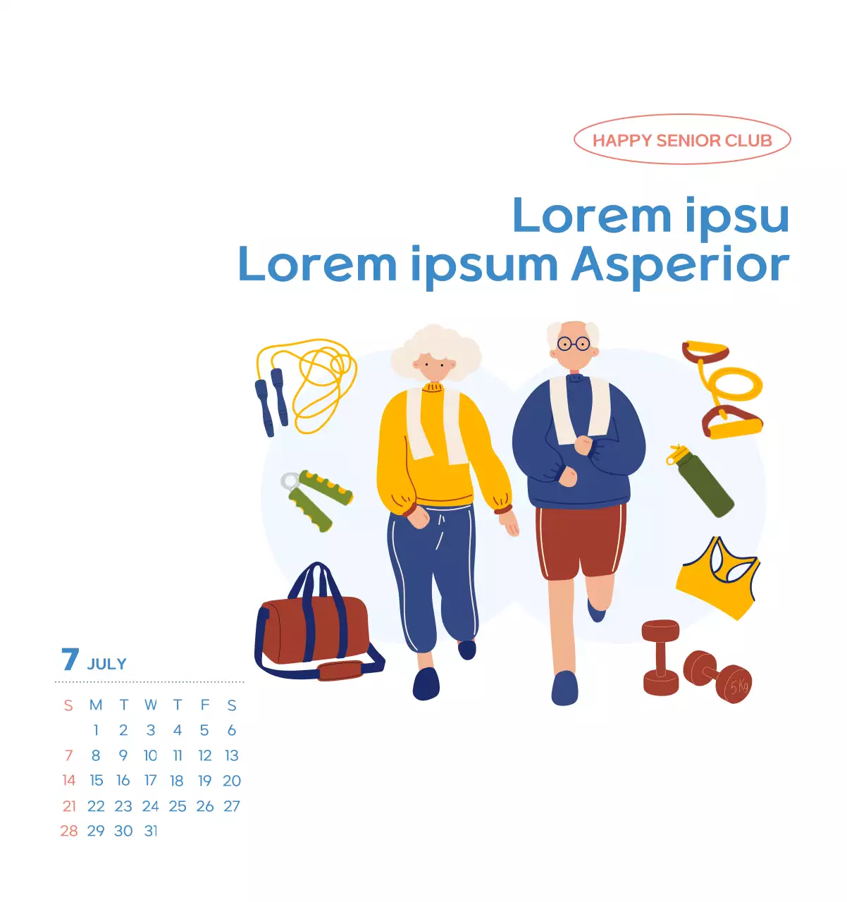 Work calendar with beautiful illustrations