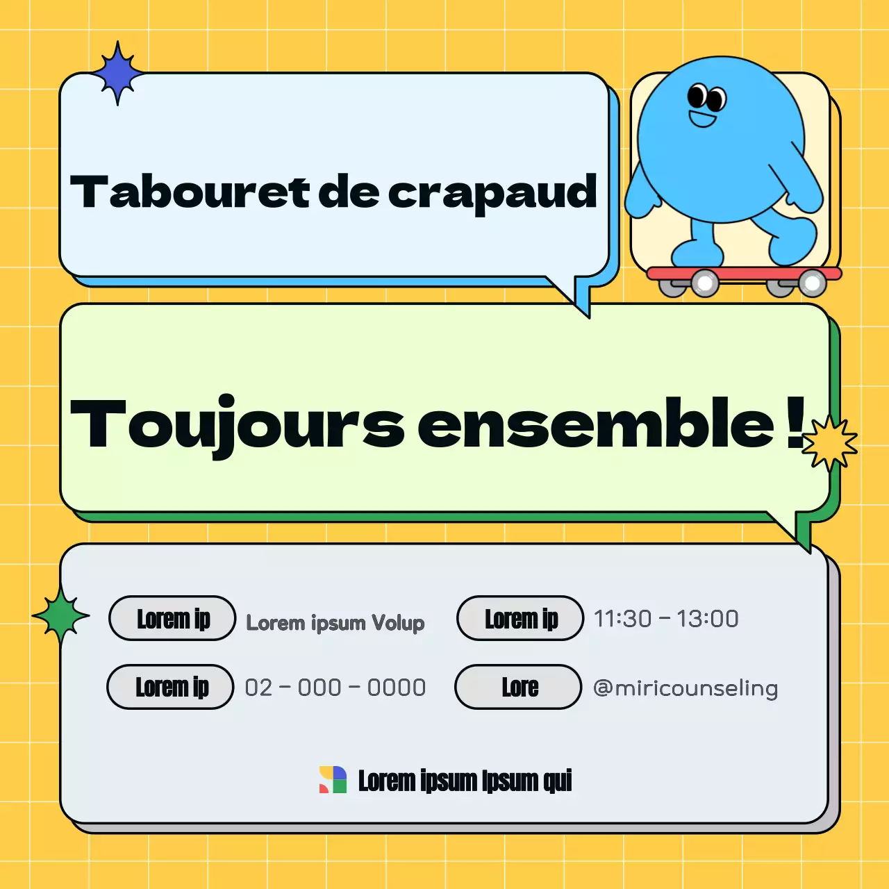 Promouvoir un centre de jeunesse simple, jaune et bleu clair