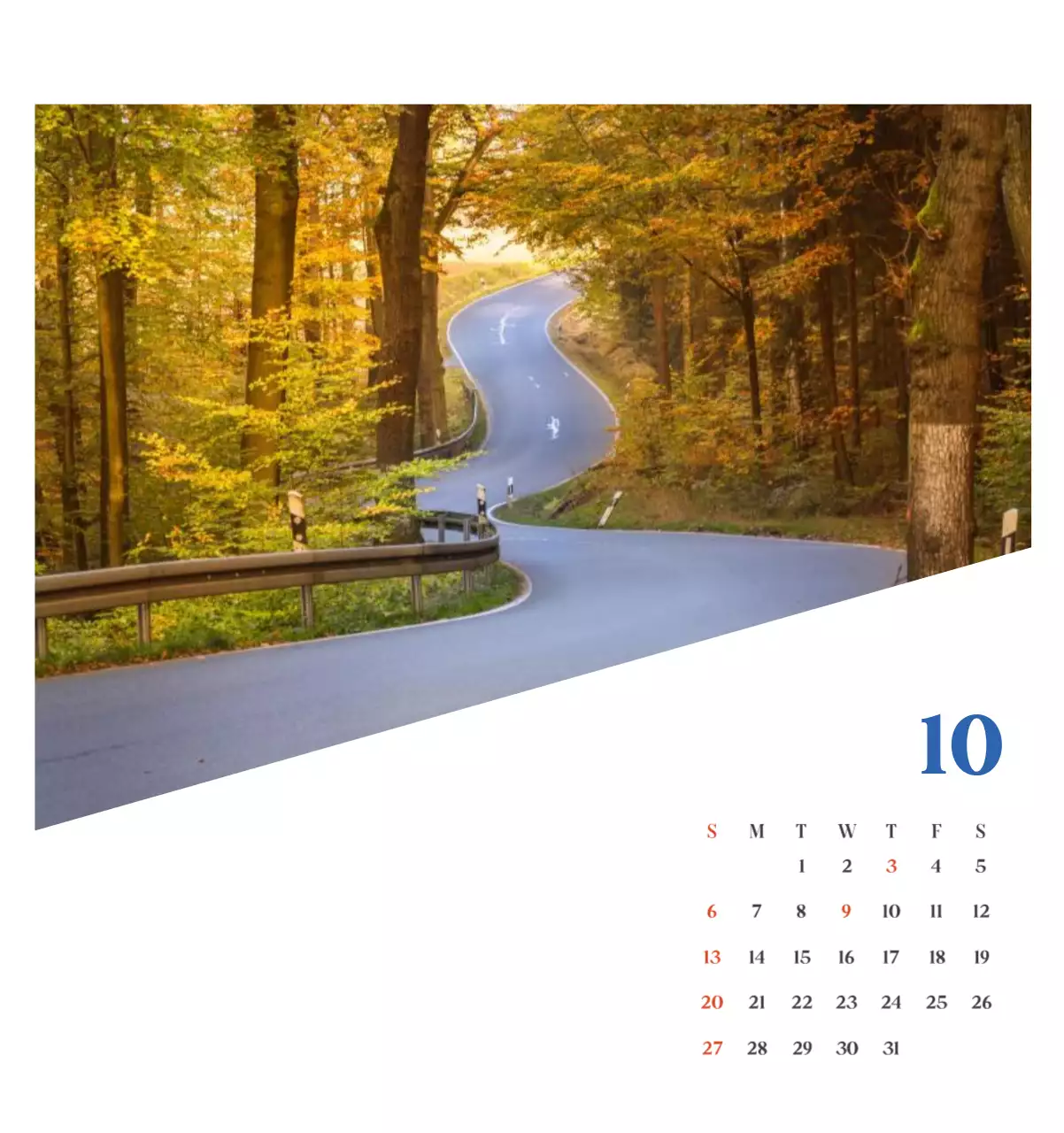 Calendario hospitalario con fotos de paisajes estacionales