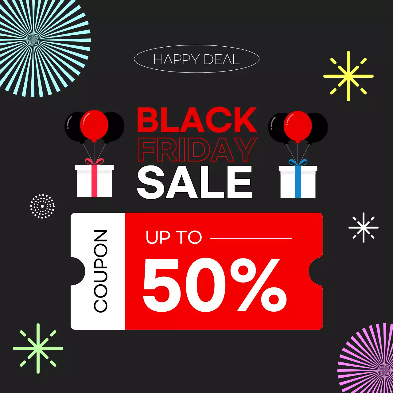 검은색 배경의 블랙 프라이데이 세일 이벤트