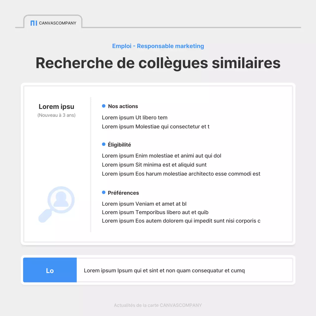 Une simple annonce d'emploi d'entreprise en bleu et gris
