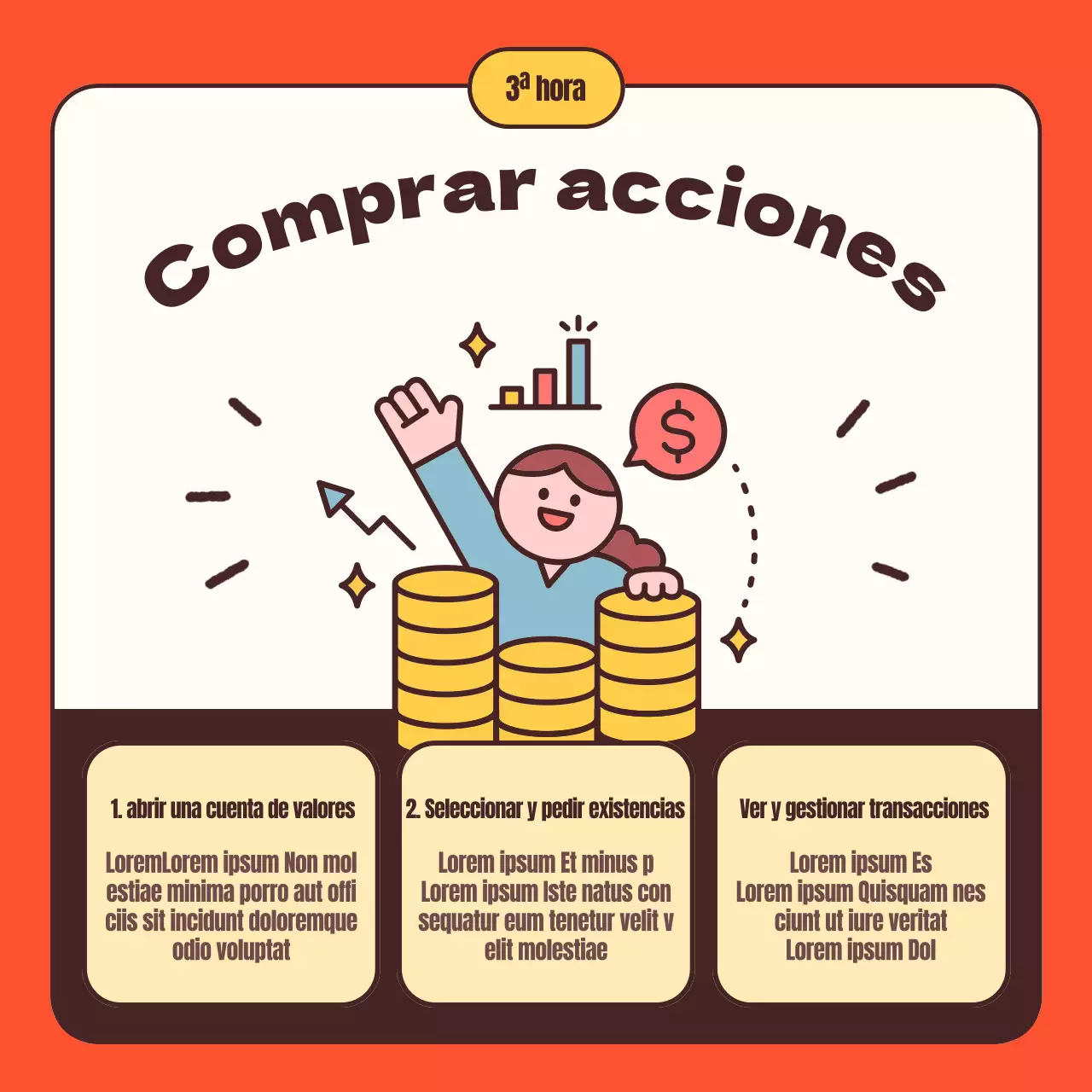 Guía sencilla para principiantes sobre las acciones en naranja y amarillo