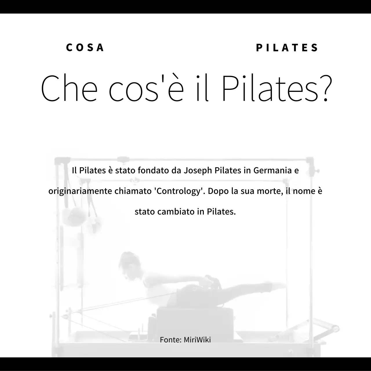 Promuovere il Pilates moderno in nero
