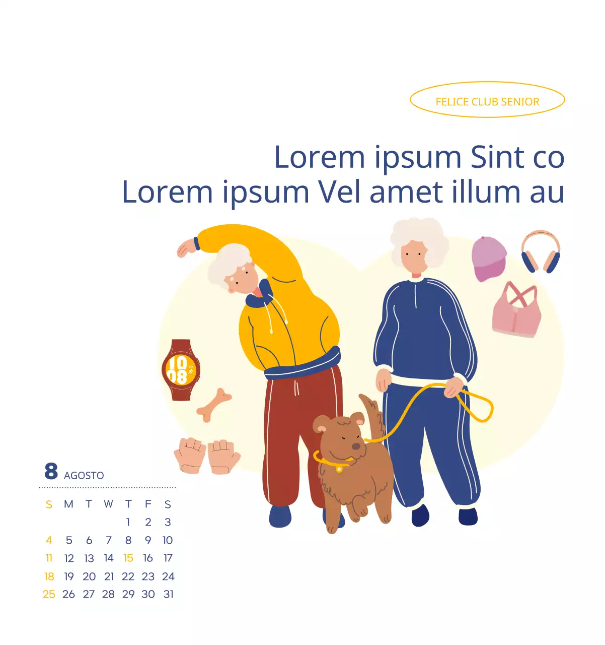 Calendario di lavoro con splendide illustrazioni
