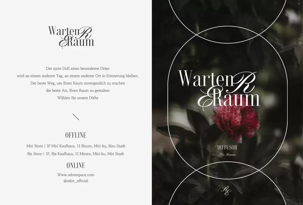 Ein luxuriöser Diffusor mit floralen Vintage-Motiven in gedeckten Farben zur Präsentation von Produkten