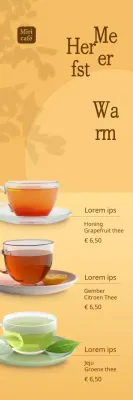 Introductie van een geel, herfstig cafétheemenu