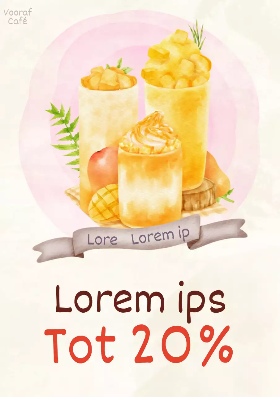 Promoot een trendy cafémenu in ivoor en oranje