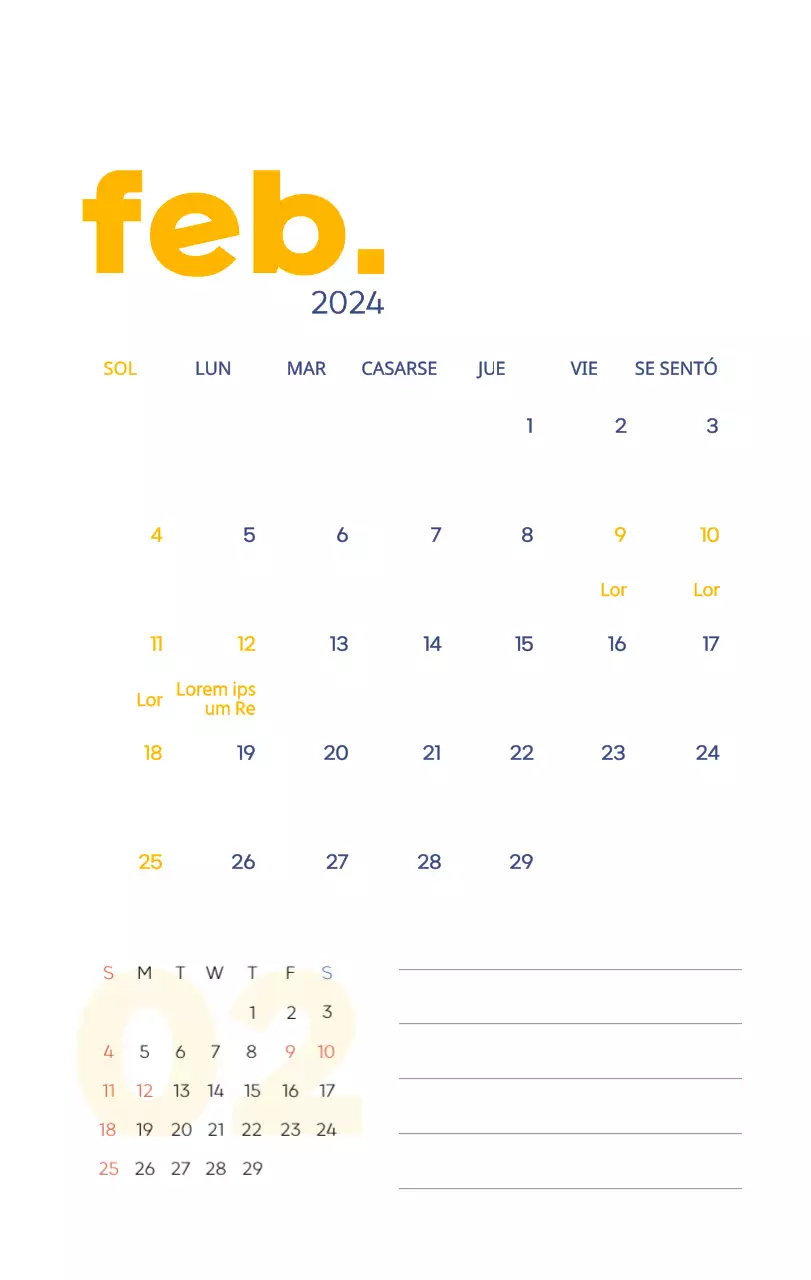Calendario laboral con bellas ilustraciones