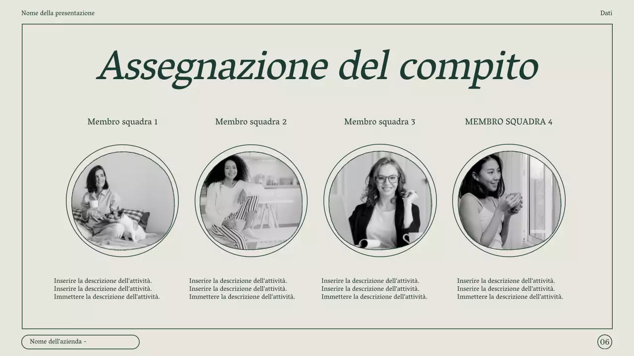 Verbale di riunione di marketing minimalista in verde e beige