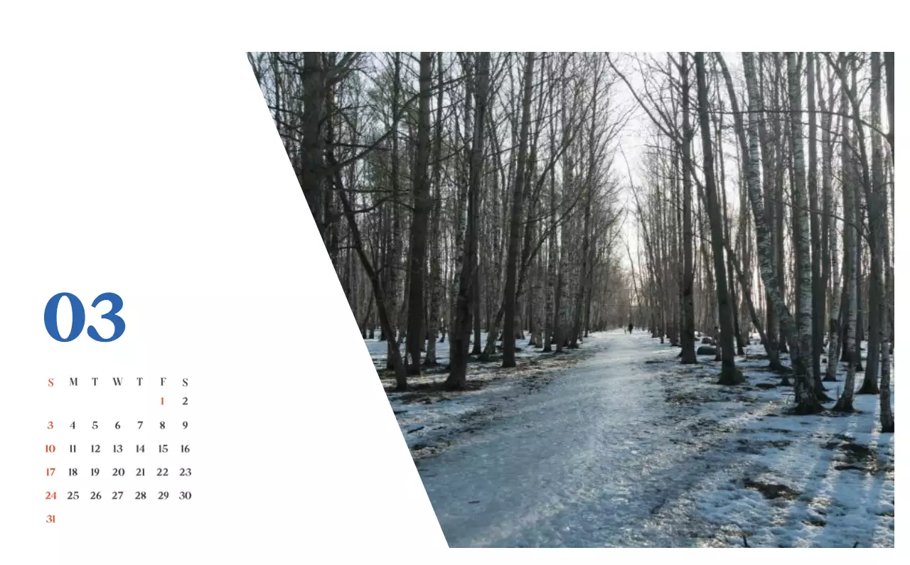 Ziekenhuiskalender met seizoensgebonden landschapsfoto's