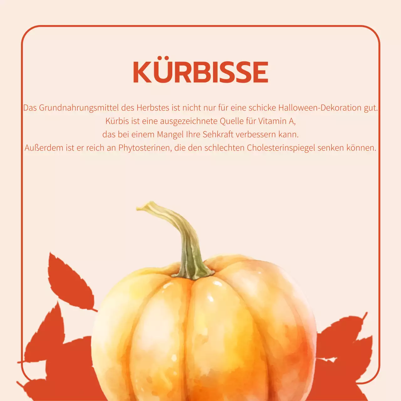 Förderung von Obst der Saison in Orange und Beige