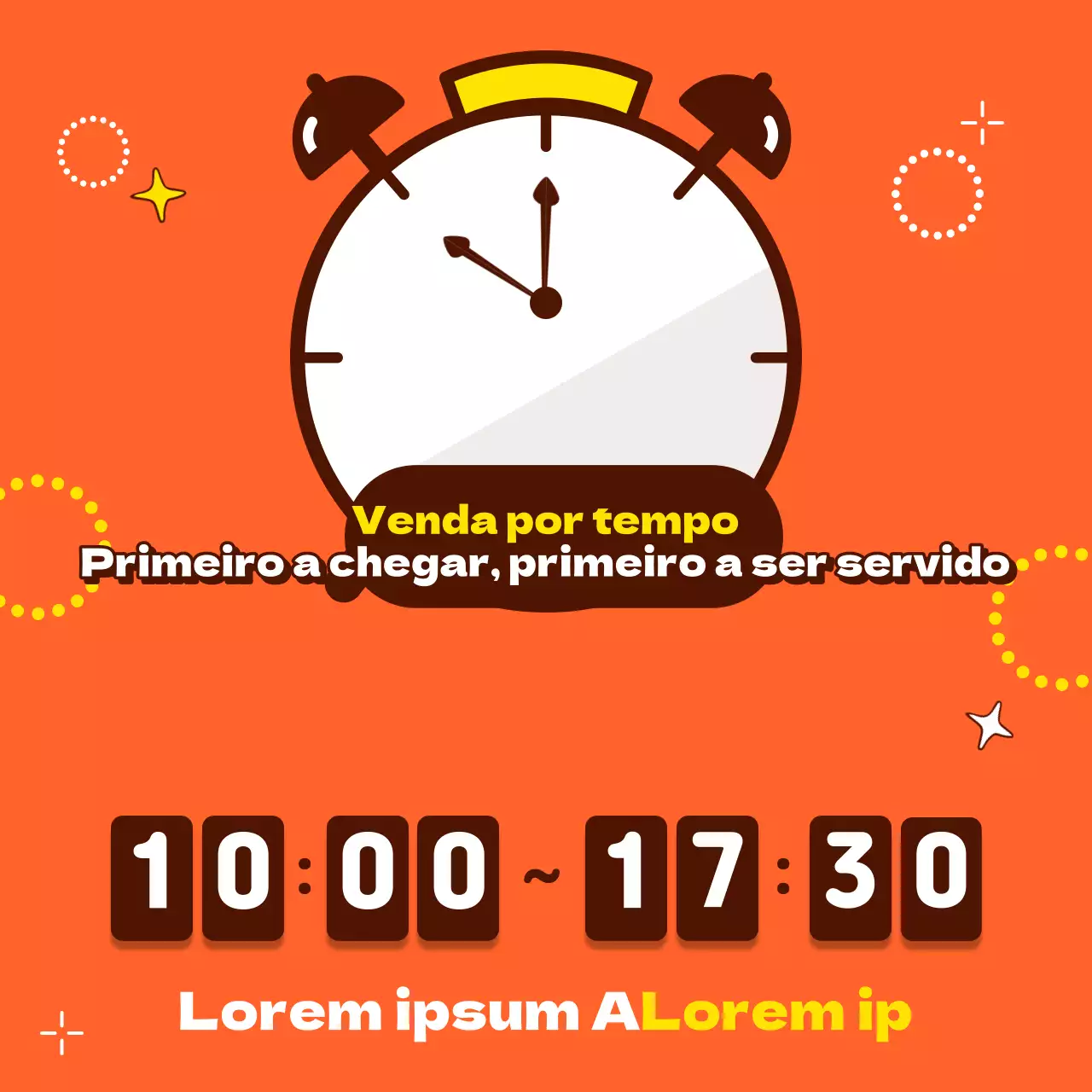 Anúncios de eventos temporizados de tendências com fundos cor de laranja