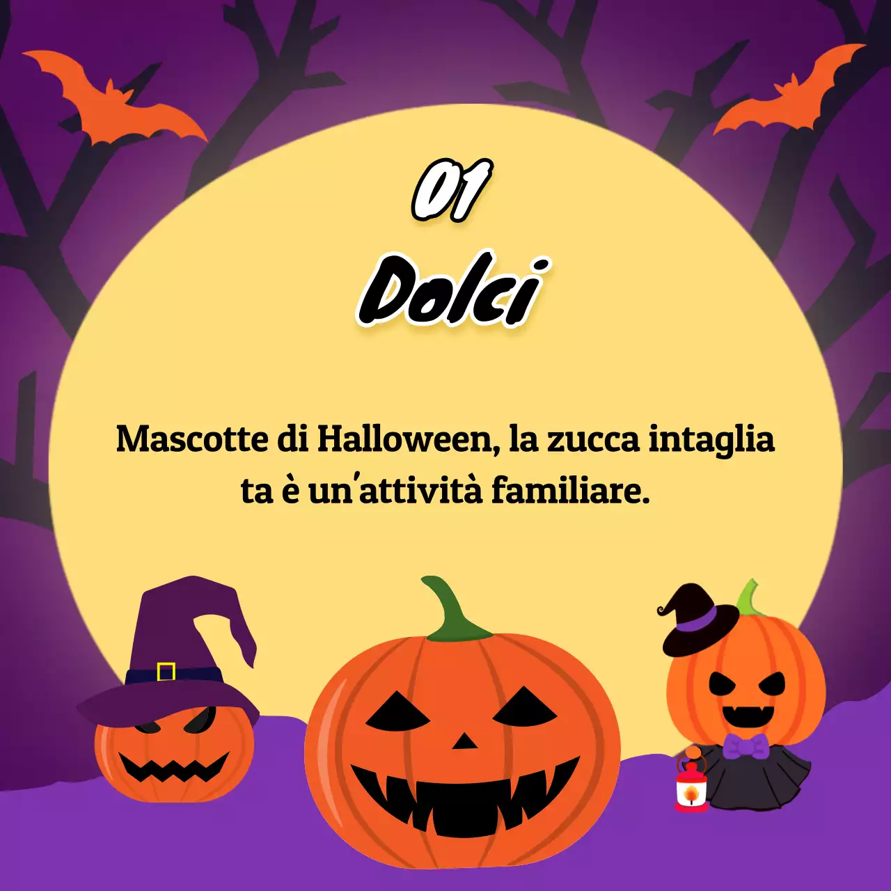 Presentazione delle decorazioni di Halloween fantasy in arancione e nero