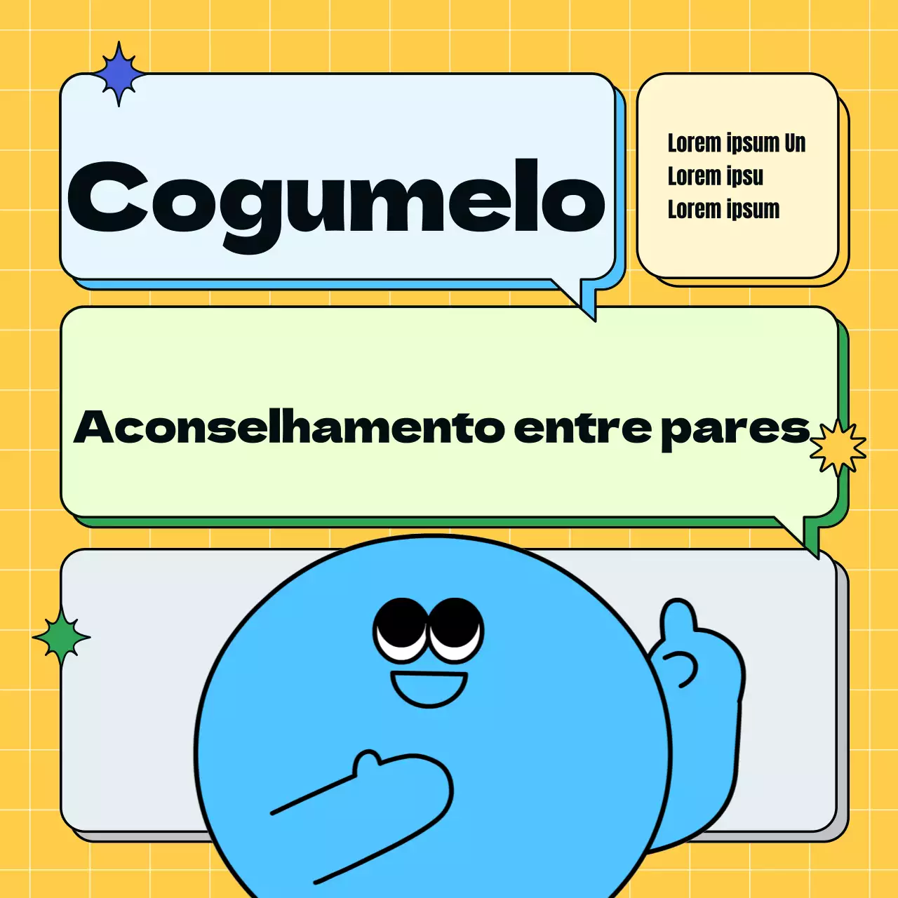 Promover um centro de juventude simples, amarelo e azul claro
