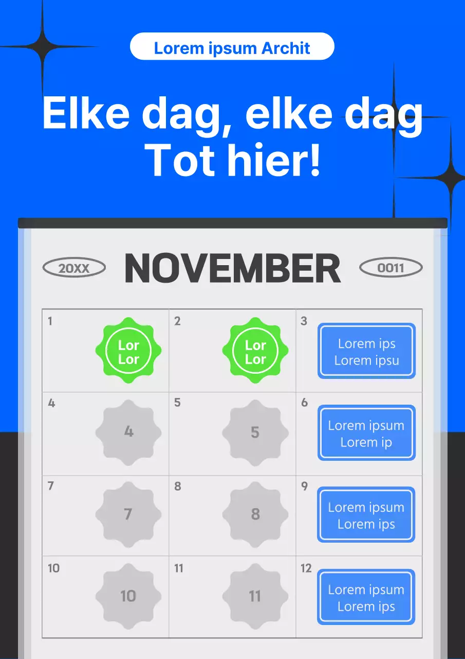 Promoot een eenvoudige aanwezigheidscontrole in blauw en chartreuse