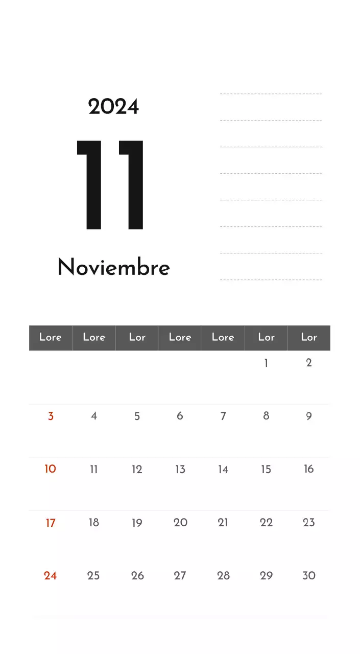Un sencillo calendario corporativo en gris