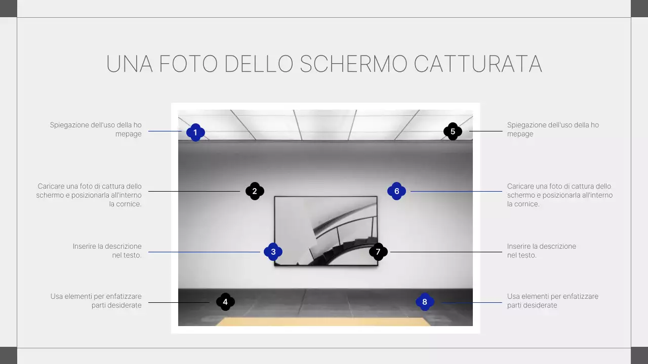 Proposta di collage di foto geometriche in bianco e blu