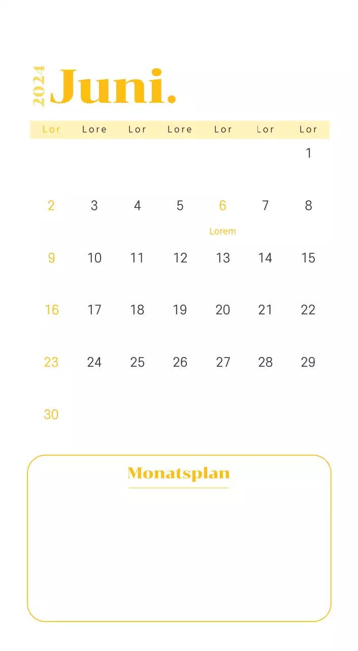 Kalender mit Jugendillustrationen auf gelbem und grünem Hintergrund