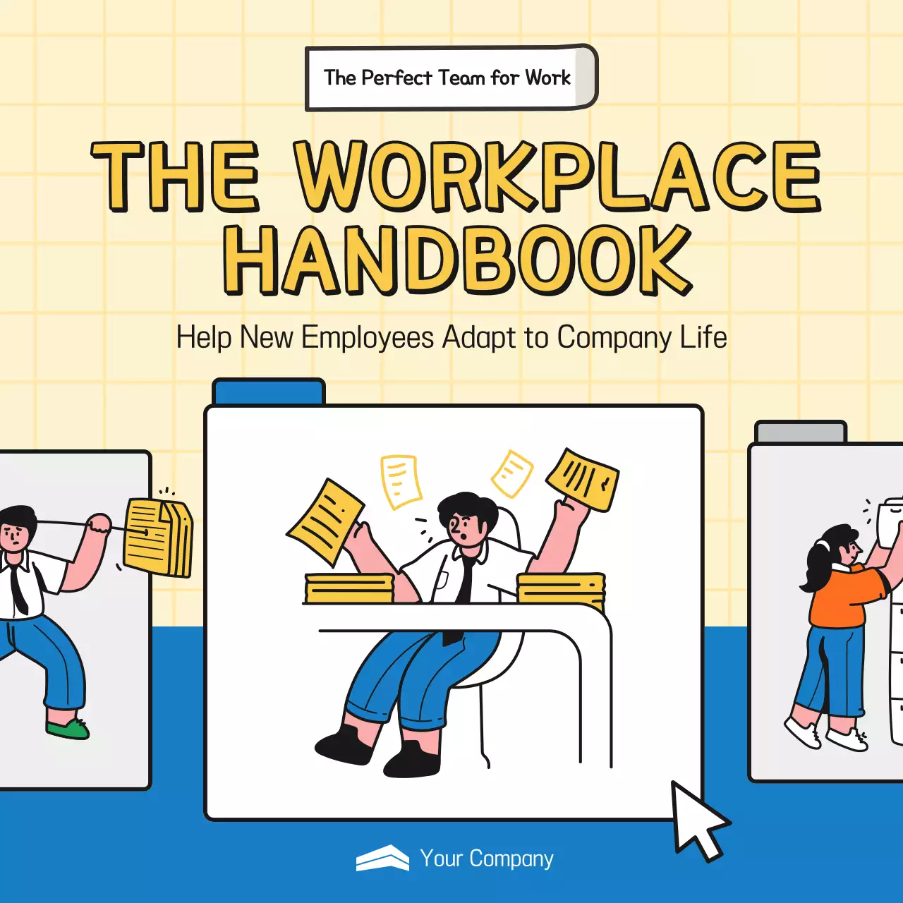 Promote simple business tips in blue and yellow