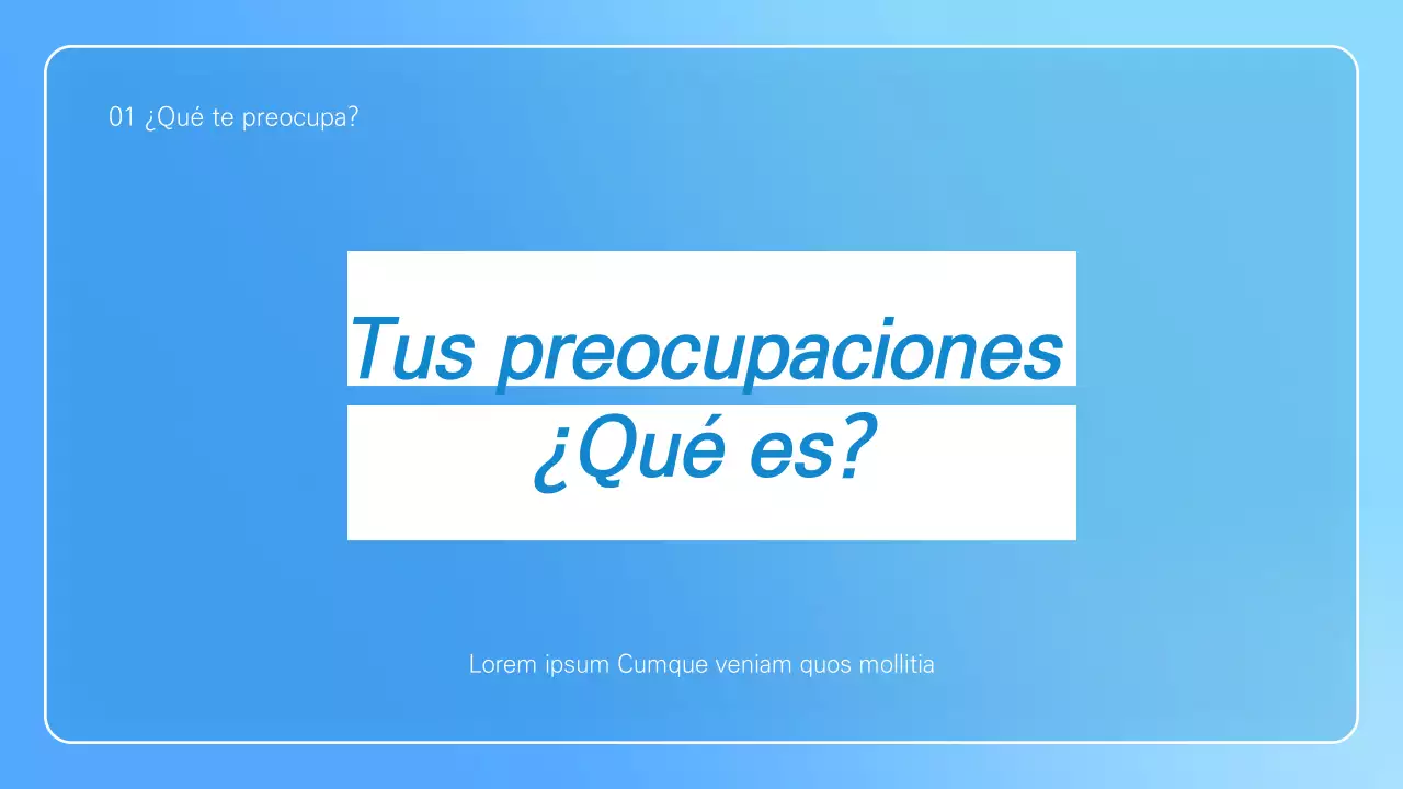 Presentación empresarial minimalista en azul claro y blanco
