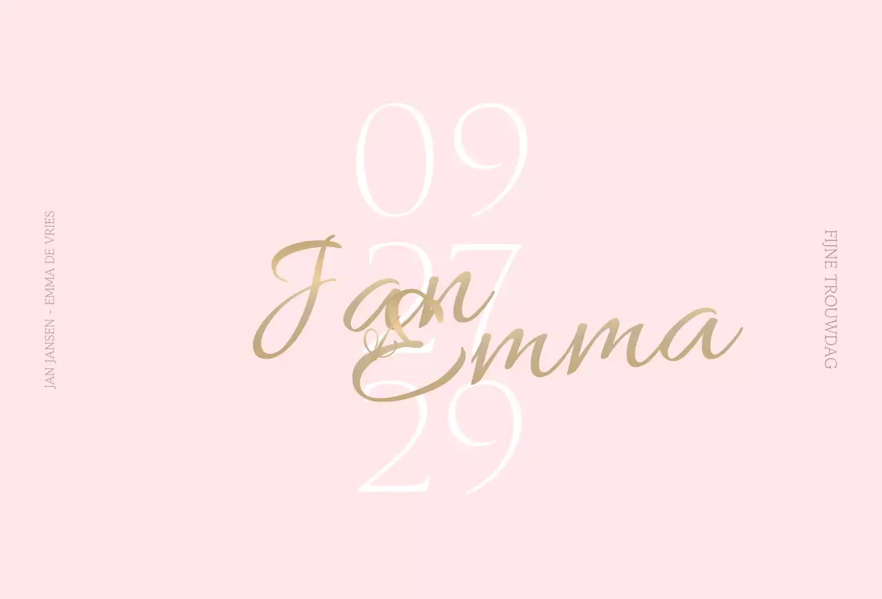 Eenvoudige huwelijksuitnodigingen in roze tinten