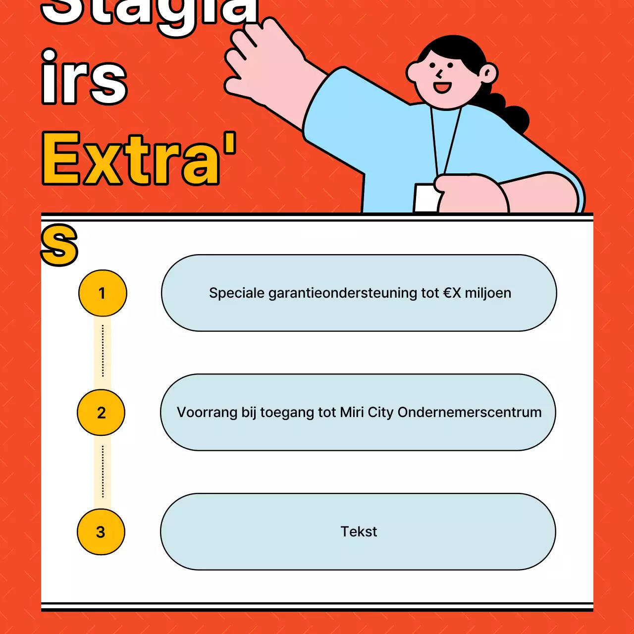 Een eenvoudig oranje wervingspraatje voor ondernemende stagiairs