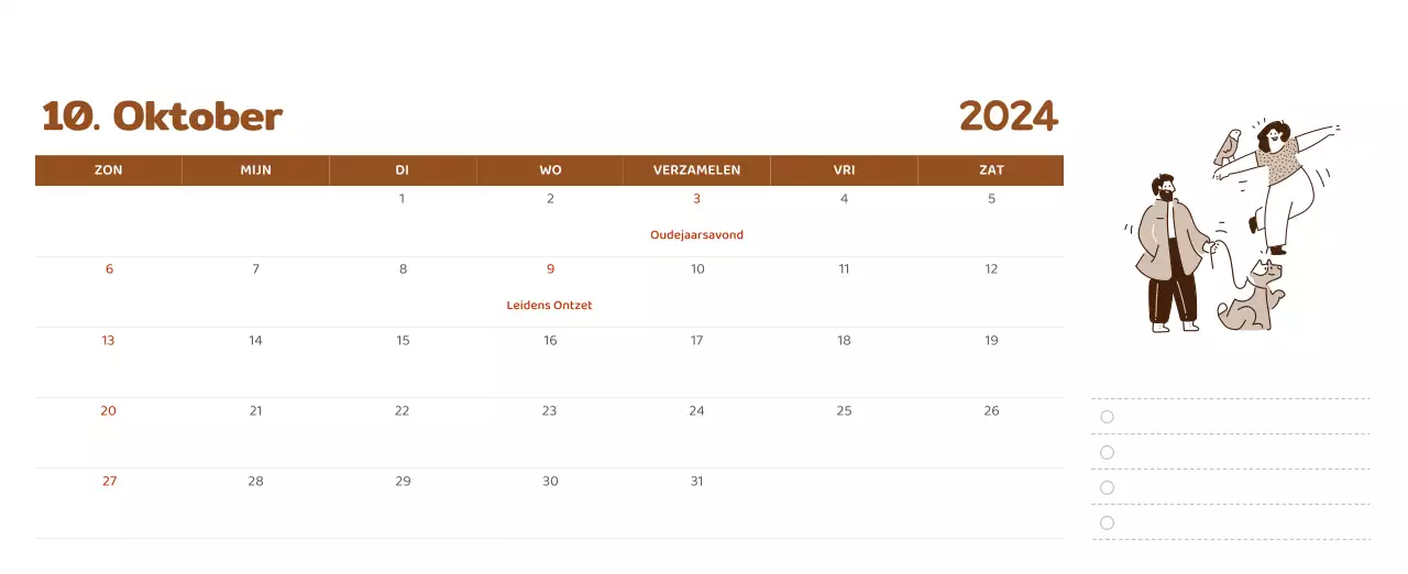 Een kalender met kleurrijke, emotionele illustraties