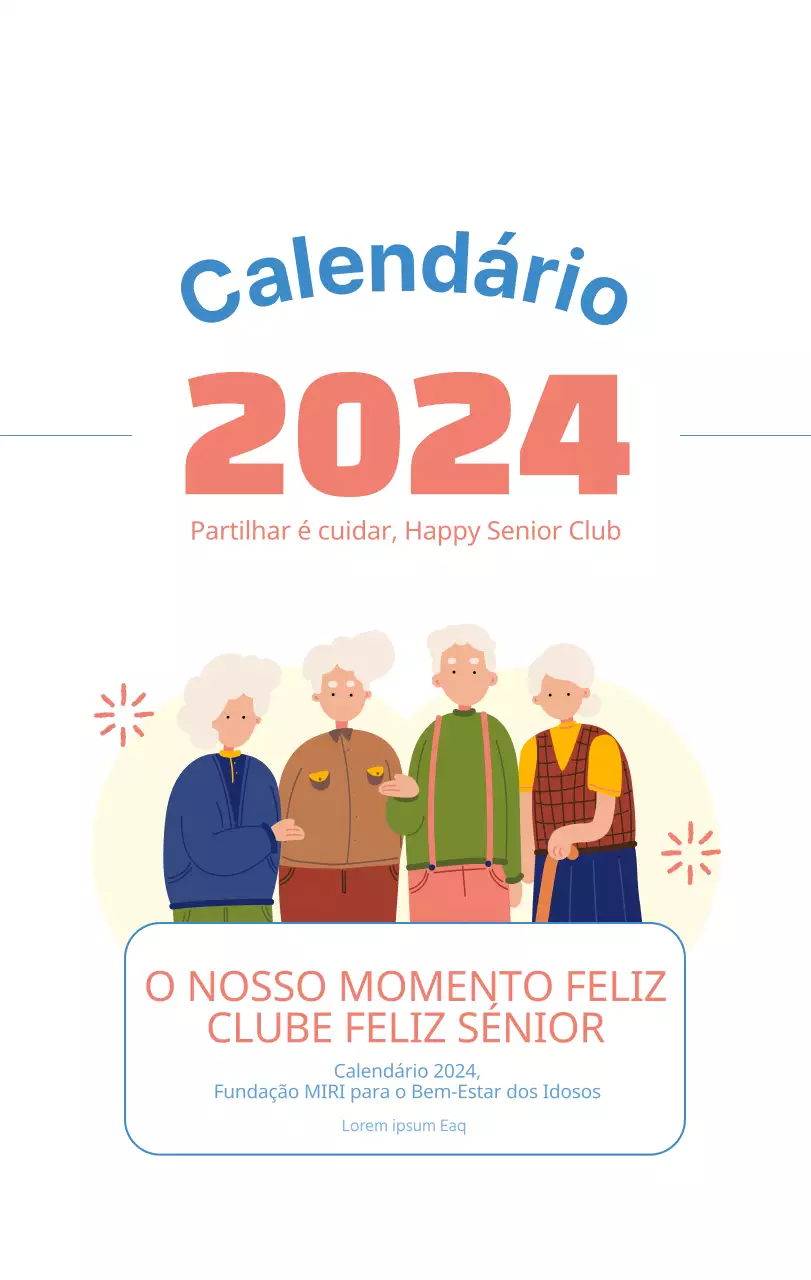 Calendário de trabalho com belas ilustrações