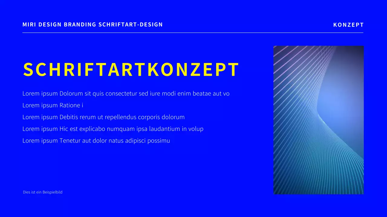 Ein einfacher Branding-Schriftentwurfsvorschlag in Blau.