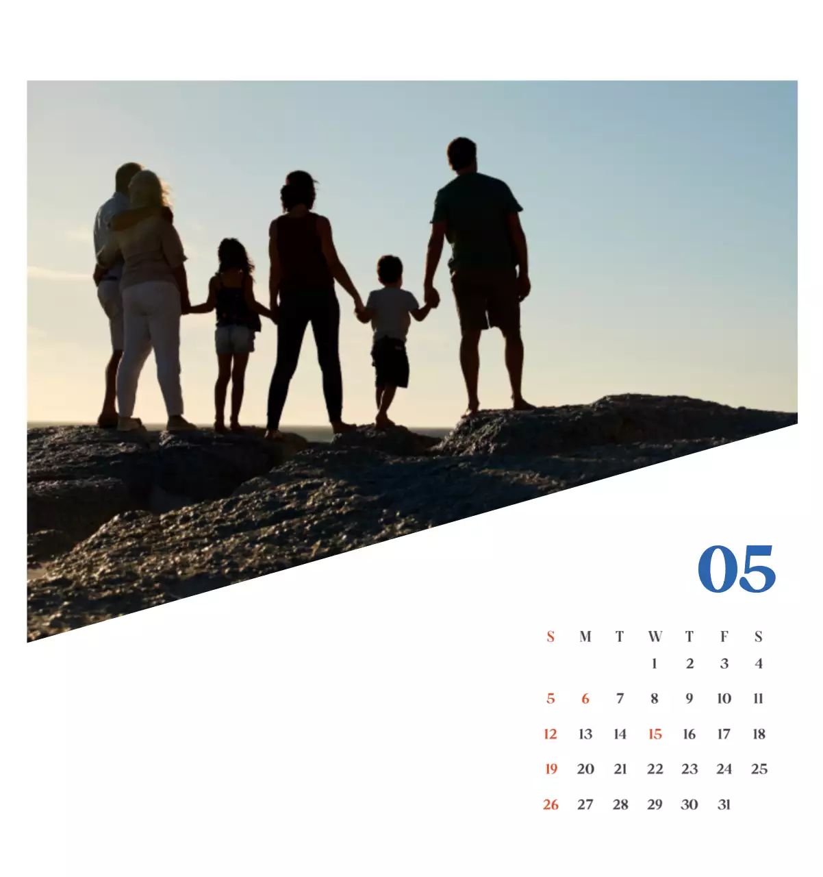 Calendario hospitalario con fotos de paisajes estacionales