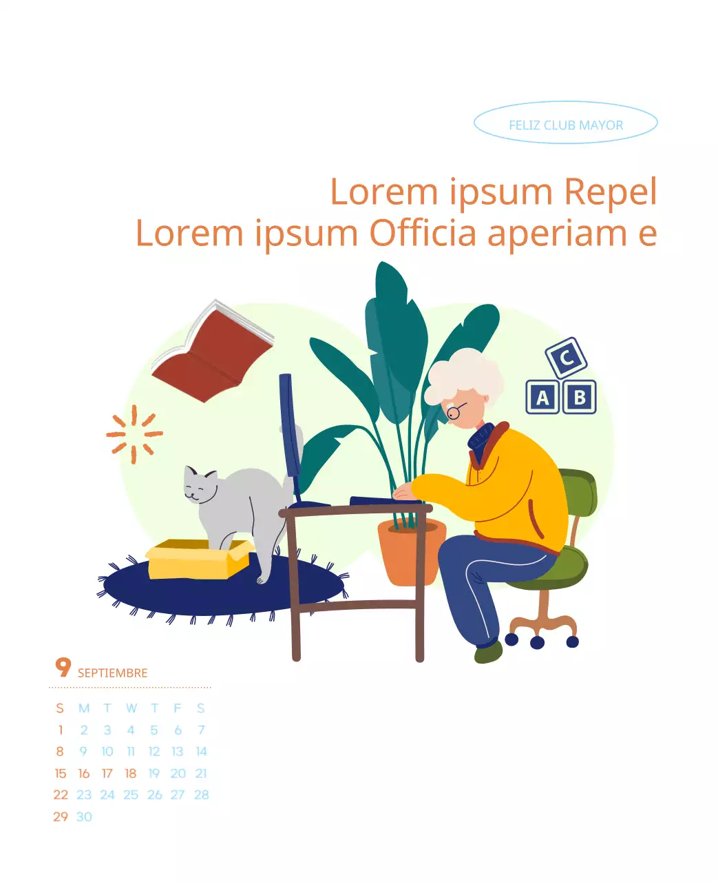 Calendario laboral con bellas ilustraciones