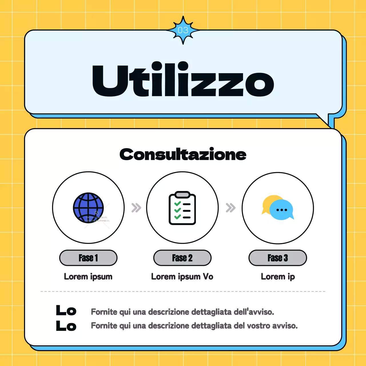 Promuovere un semplice centro giovanile giallo e azzurro