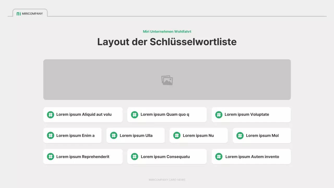 Ein einfaches grünes und graues Unternehmensprofil