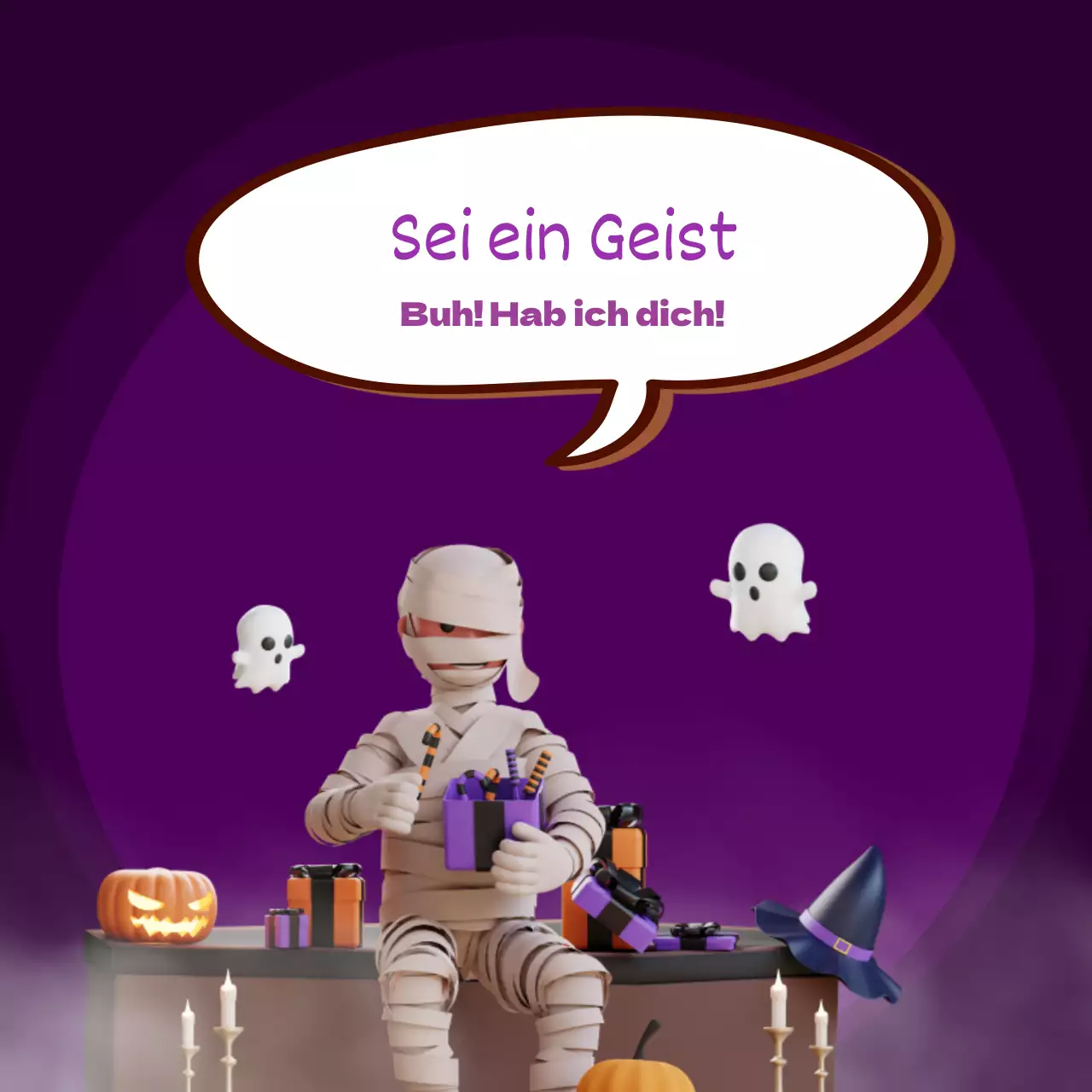 Fördern Sie fantastische Halloween-Ideen in Lila und Orange