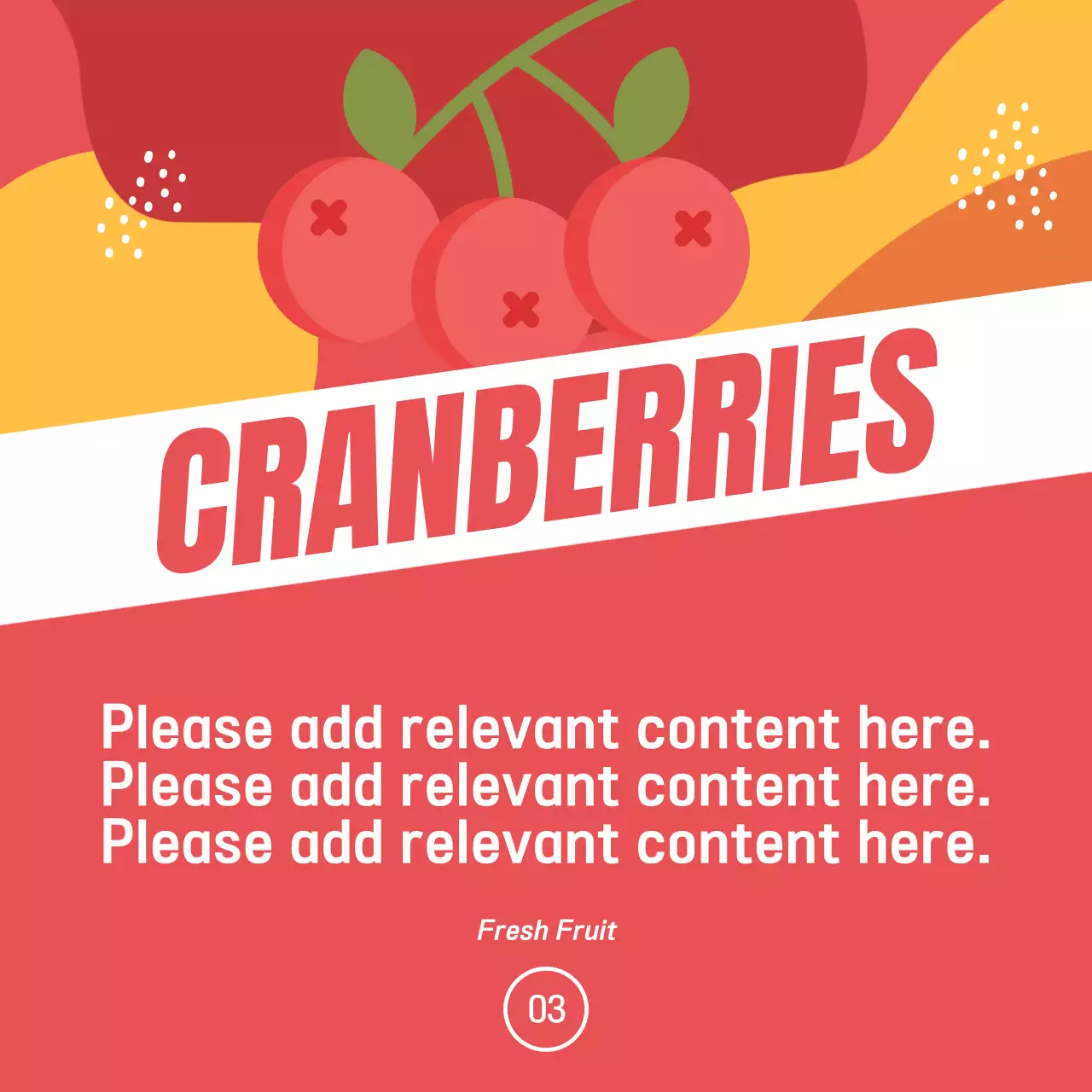 Promote seasonal fruits with a pop of orange and green