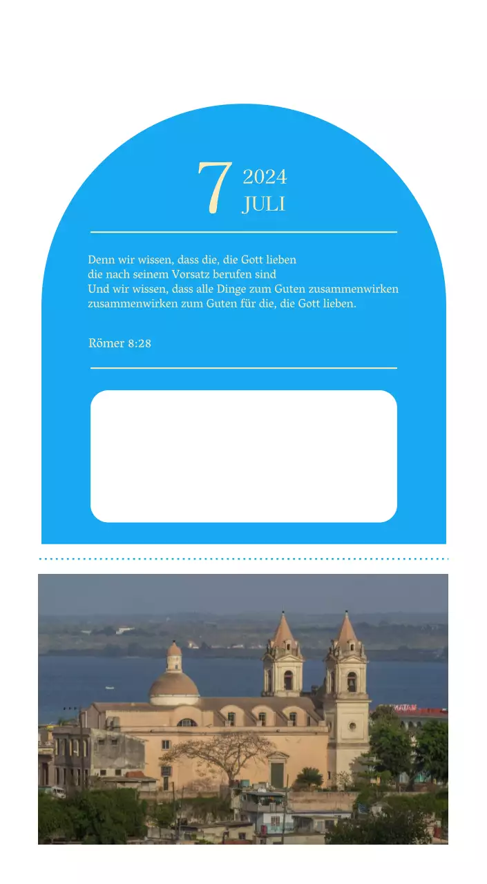 Blaues modernes Konzept Kirchenkalender